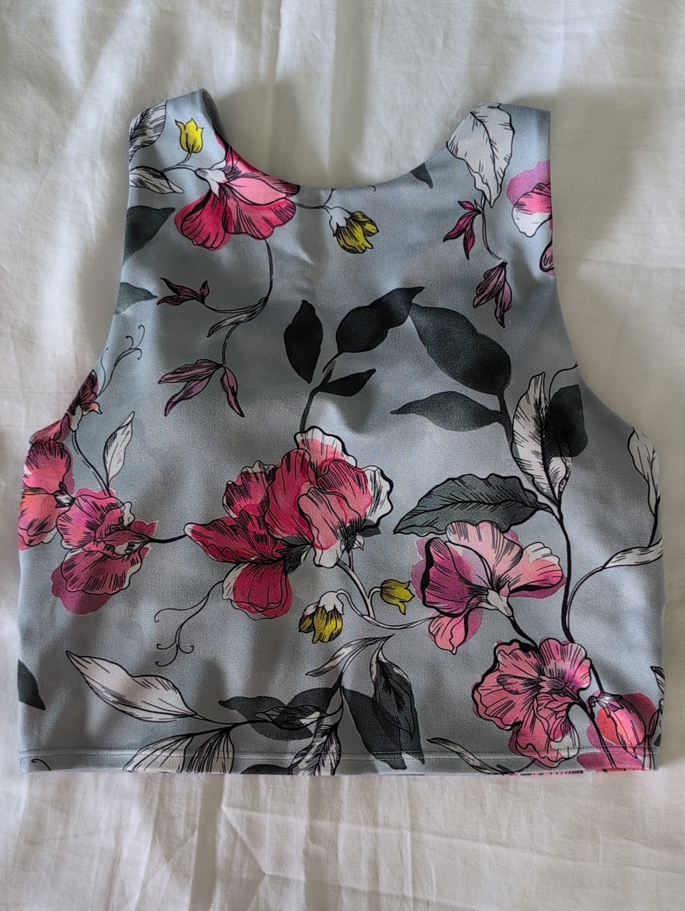 Athleta Conscious Crop -- Light Sage Green Floral Print, Size XS